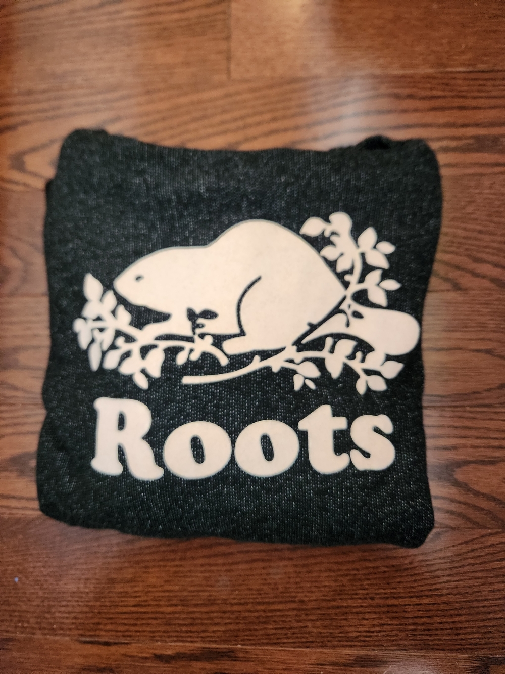 Roots Kids Black Hoodie with Pink Logo - Picture 2 of 3